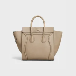 Micro Luggage handbag in drummed calfskin