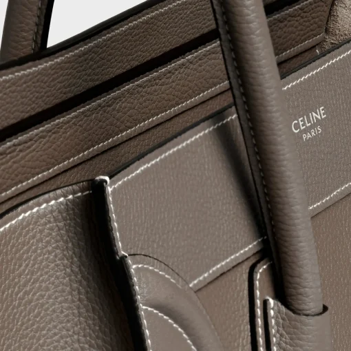 Micro Luggage handbag in drummed calfskin