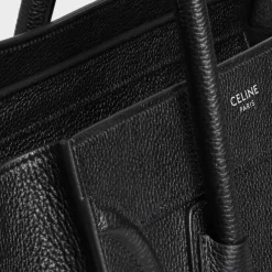 Micro Luggage handbag in drummed calfskin