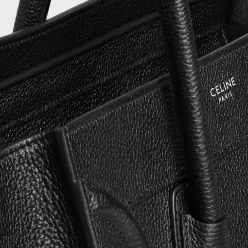 Micro Luggage handbag in drummed calfskin