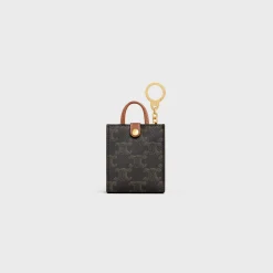 MICRO VERTICAL CABAS in Triomphe Canvas and Calfskin