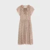 midi dress in silk georgette