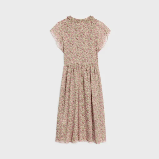 midi dress in silk georgette