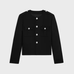 military jacket in diagonal wool