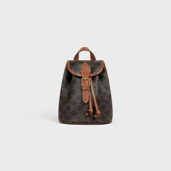 MINI BACKPACK FOLCO in Triomphe Canvas and calfskin