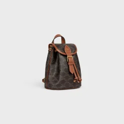 MINI BACKPACK FOLCO in Triomphe Canvas and calfskin