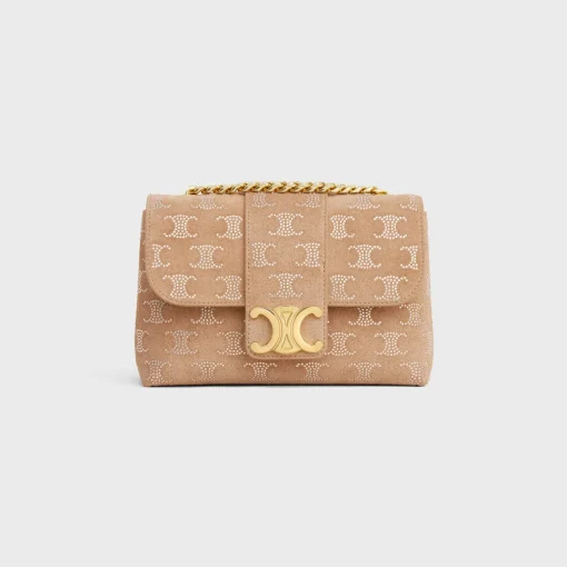 MINI CELINE VICTOIRE in SUEDE CALFSKIN WITH TRIOMPHE STRASS