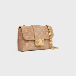 MINI CELINE VICTOIRE in SUEDE CALFSKIN WITH TRIOMPHE STRASS