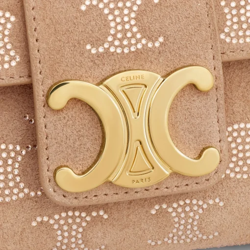 MINI CELINE VICTOIRE in SUEDE CALFSKIN WITH TRIOMPHE STRASS