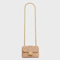 MINI CELINE VICTOIRE in SUEDE CALFSKIN WITH TRIOMPHE STRASS