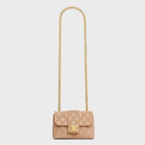 MINI CELINE VICTOIRE in SUEDE CALFSKIN WITH TRIOMPHE STRASS