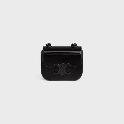 MINI CHAIN CLAUDE in PATENT CALFSKIN