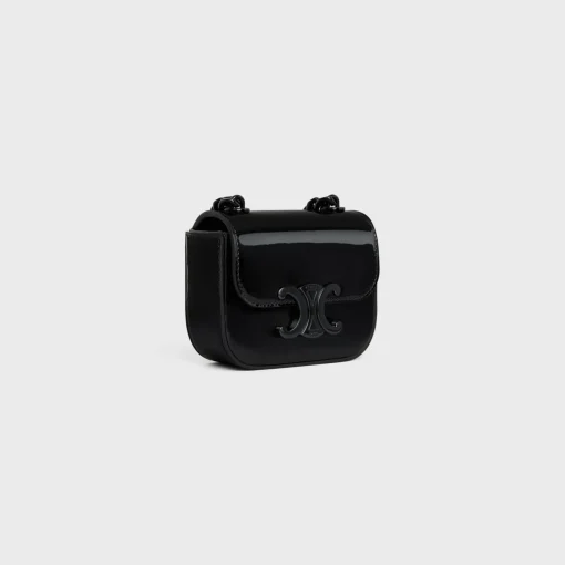 MINI CHAIN CLAUDE in PATENT CALFSKIN