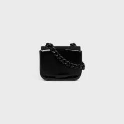 MINI CHAIN CLAUDE in PATENT CALFSKIN