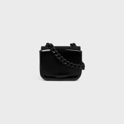 MINI CHAIN CLAUDE in PATENT CALFSKIN