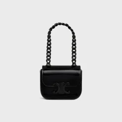 MINI CHAIN CLAUDE in PATENT CALFSKIN