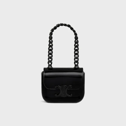 MINI CHAIN CLAUDE in PATENT CALFSKIN