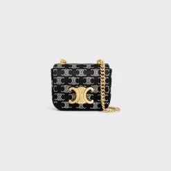 MINI CHAIN CLAUDE in SATIN WITH TRIOMPHE STRASS
