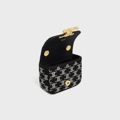MINI CHAIN CLAUDE in SATIN WITH TRIOMPHE STRASS