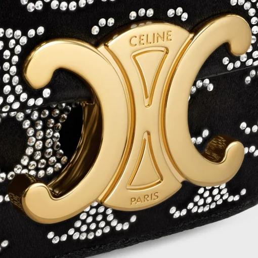 MINI CHAIN CLAUDE in SATIN WITH TRIOMPHE STRASS