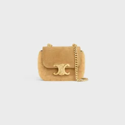 MINI CHAIN CLAUDE in SUEDE CALFSKIN AND SHEARLING