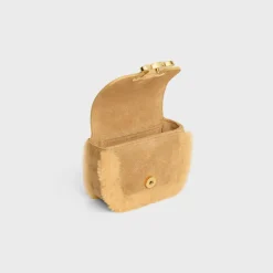 MINI CHAIN CLAUDE in SUEDE CALFSKIN AND SHEARLING