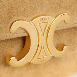 MINI CHAIN CLAUDE in SUEDE CALFSKIN AND SHEARLING