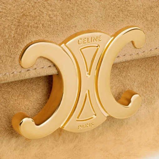 MINI CHAIN CLAUDE in SUEDE CALFSKIN AND SHEARLING
