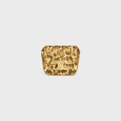 MINI CLAUDE in Triomphe Canvas with leopard print