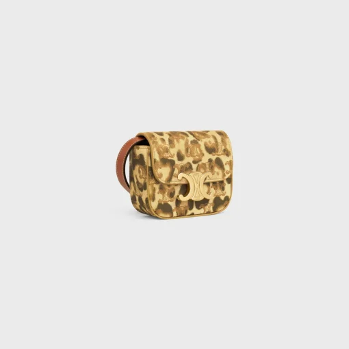 MINI CLAUDE in Triomphe Canvas with leopard print