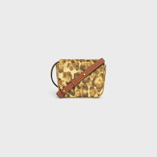 MINI CLAUDE in Triomphe Canvas with leopard print