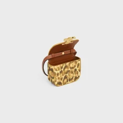 MINI CLAUDE in Triomphe Canvas with leopard print