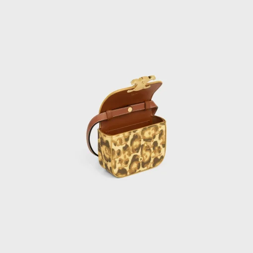 MINI CLAUDE in Triomphe Canvas with leopard print