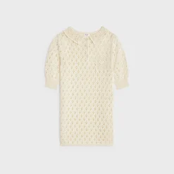 mini dress in pointelle cotton