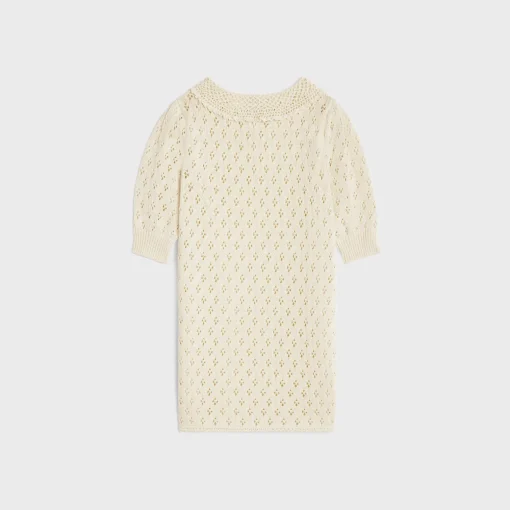 mini dress in pointelle cotton