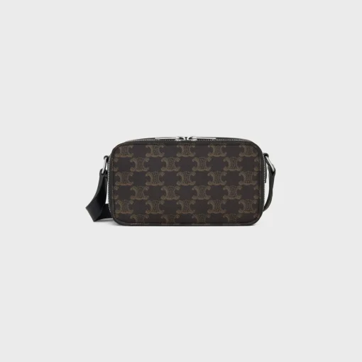 MINI MESSENGER BOX in TRIOMPHE CANVAS AND CALFSKIN
