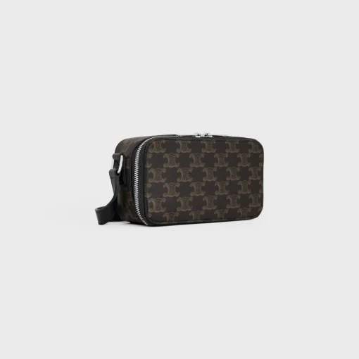 MINI MESSENGER BOX in TRIOMPHE CANVAS AND CALFSKIN
