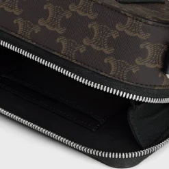 MINI MESSENGER BOX in TRIOMPHE CANVAS AND CALFSKIN