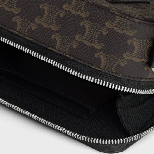MINI MESSENGER BOX in TRIOMPHE CANVAS AND CALFSKIN