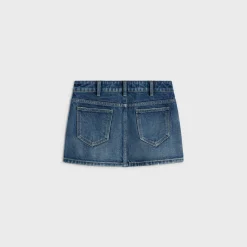 mini skirt in dark union wash denim