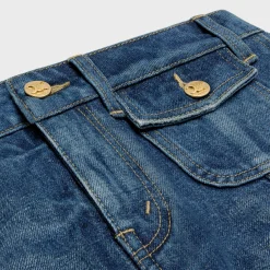 mini skirt in dark union wash denim