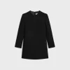 mini trapeze dress in double faced wool crepe