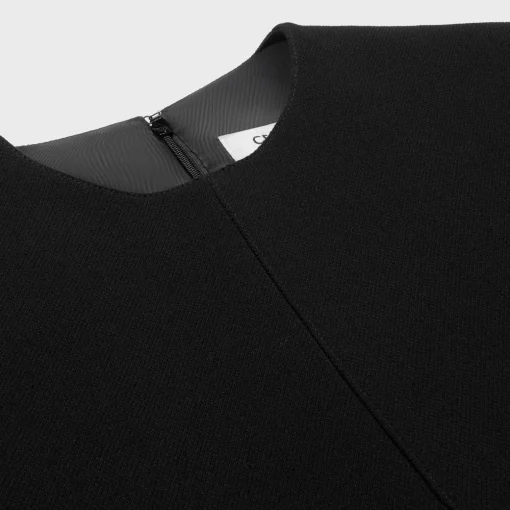 mini trapeze dress in double faced wool crepe