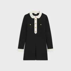 mini trapeze dress in wool jersey