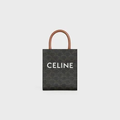 Mini Vertical Cabas in Triomphe Canvas and calfskin with Celine print