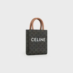 Mini Vertical Cabas in Triomphe Canvas and calfskin with Celine print