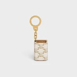Miniature Perfume Holder Charm in Triomphe Canvas and calfskin