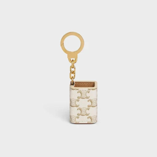 Miniature Perfume Holder Charm in Triomphe Canvas and calfskin