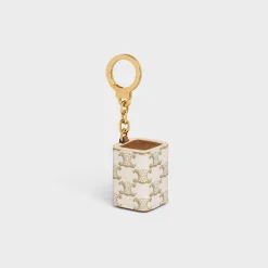Miniature Perfume Holder Charm in Triomphe Canvas and calfskin