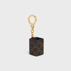 Miniature Perfume Holder Charm in Triomphe Canvas and calfskin